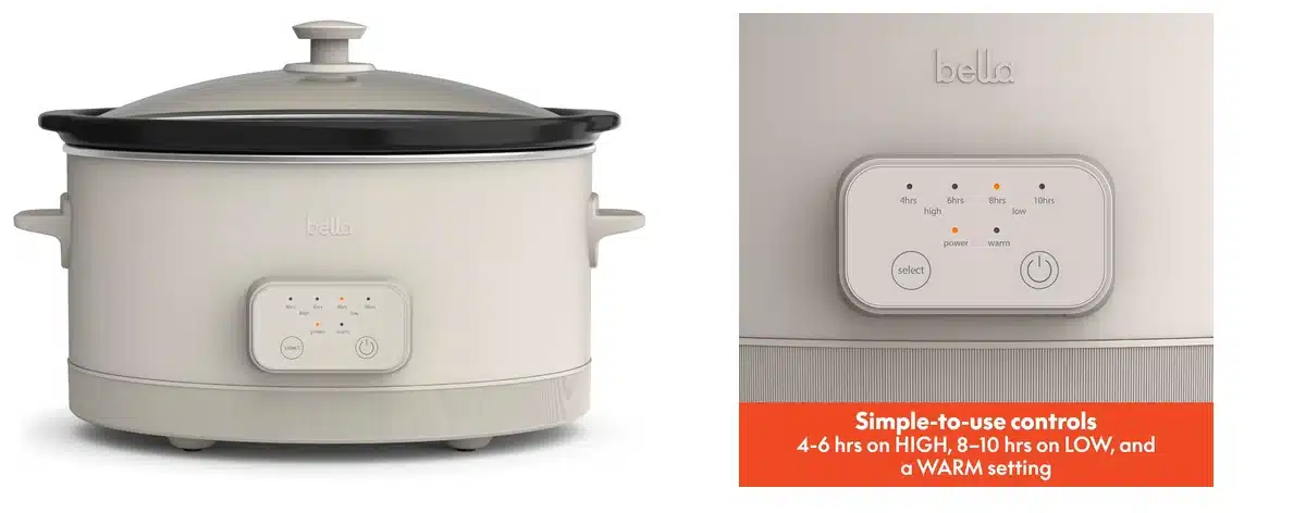 BELLA 6.0 Qt Programmable Slow Cooker images
