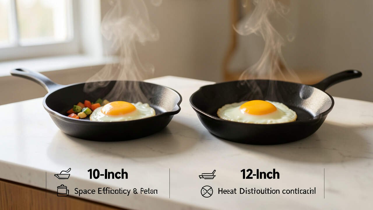 Comparison Table: 10-Inch vs 12-Inch Skillet for Solo Cooking