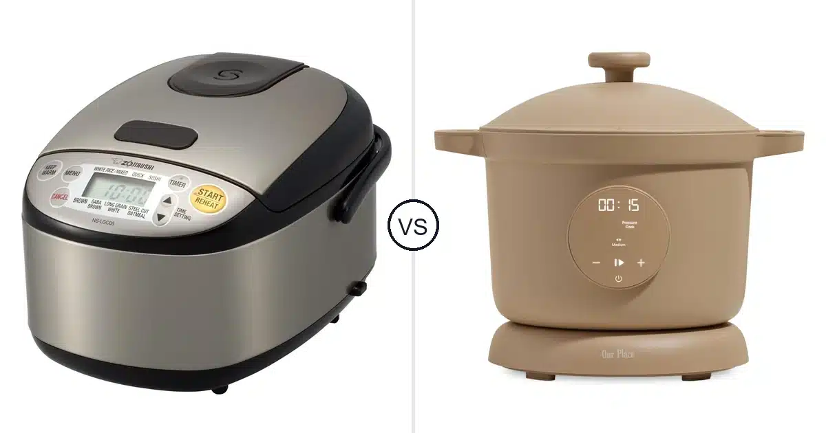 Comparison of Zojirushi Micom 3-Cup Compact Size and Our Place Dream Cooker | 6 Qt Ceramic