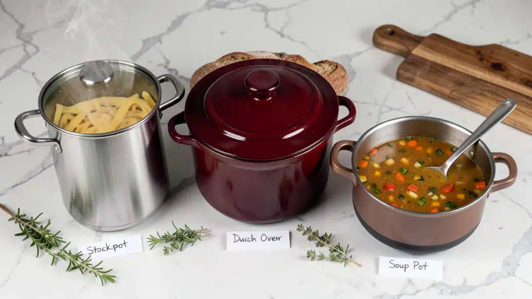Quick Comparison: Stockpot vs Dutch Oven vs Soup Pot