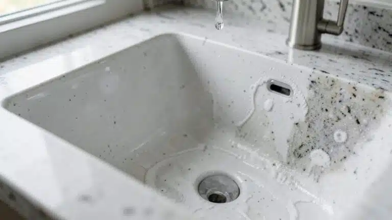 Why Composite Granite Sinks Discolor from Hard Water Deposits