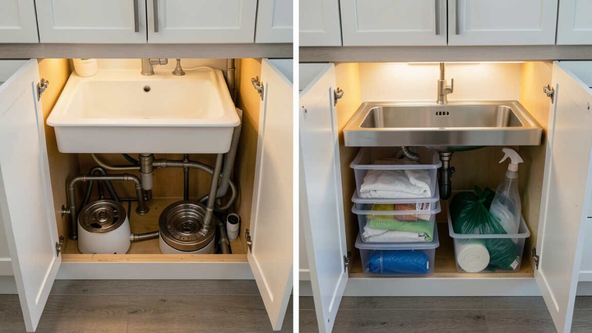 Why Rear Offset Drain Sinks Add 40% More Cabinet Storage Space